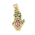 Christmas Brass Micro Pave Cubic Zirconia Pendants