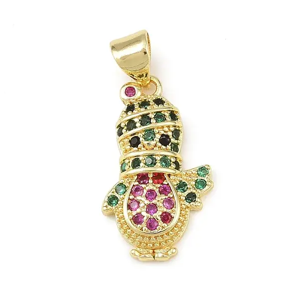 Christmas Brass Micro Pave Cubic Zirconia Pendants