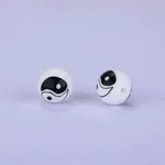Printed Round with Yin-yang Pattern Silicone Focal Beads
