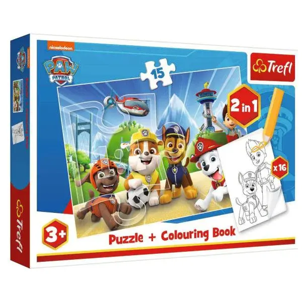 Trefl 2 v 1 puzzle a omalovánky Paw patrol