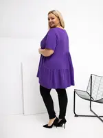 Plus size blúzka v tmavofialovej farbe