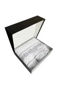 Dárková sada ručníků a osušky VITA, 3 ks Bílá / lila výšivka