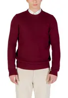 Pánský bordó svetr s kulatým výstřihem