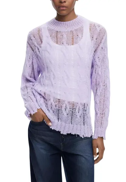 Fialový vzorovaný sveter Desigual