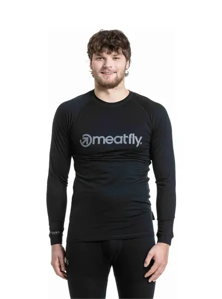 Meatfly pánské merino tričko Bernie Black | Černá | Velikost S