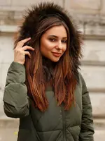 Dámska bunda PERSO PERSO_Coat_BLH919029FX_Khaki