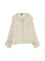 VERO MODA Blúzka 'VMPETRA'  nebielená / hnedá / čierna