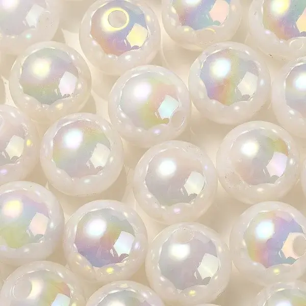 UV Plating Rainbow Iridescent Acrylic Beads