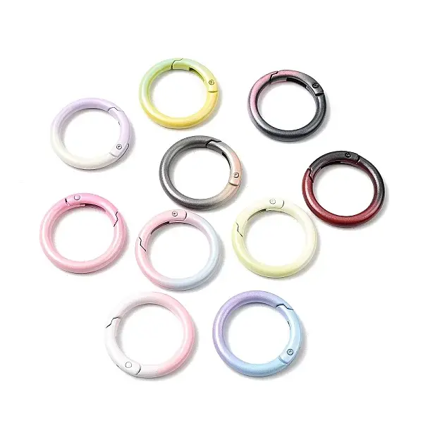 Spray Paint Alloy Spring Gate Rings