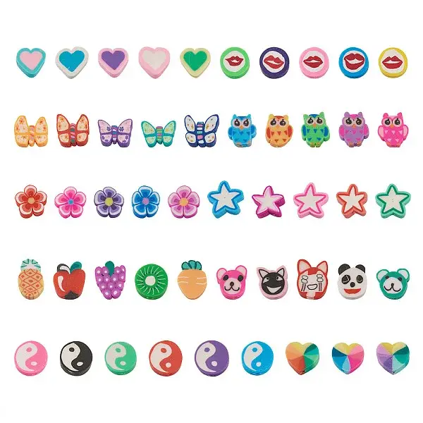 330pcs 11 Style Handmade Polymer Clay Beads