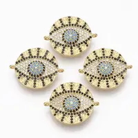 Brass Micro Pave Cubic Zirconia Links Connectors