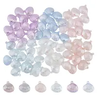 84Pcs 6 Colors UV Plating Opaque Acrylic Pendants