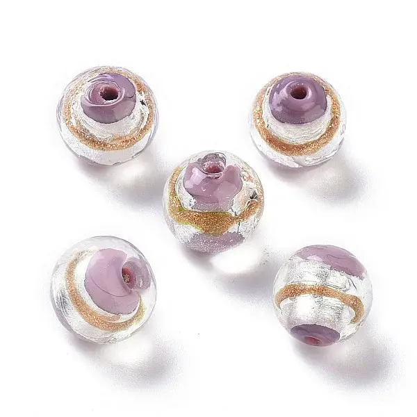 Handmade Silver Foil Lampwork Beads