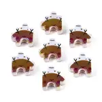 UV Plating Opaque Printed Acrylic European Beads