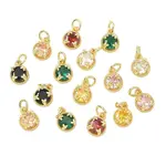 Brass Micro Pave Cubic Zirconia Pendants