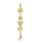 Brass Micro Pave Clear Cubic Zirconia Pendants
