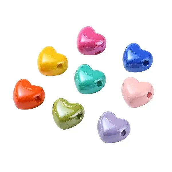 32Pcs 8 Colors Opaque Acrylic European Beads