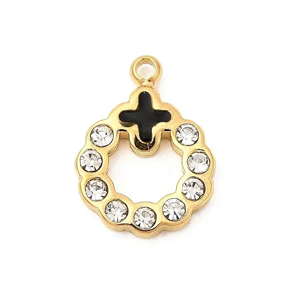 304 Stainless Steel Rhinestone Pendants