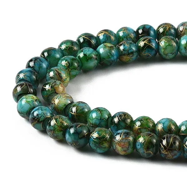 3Strands Baking Painted Glass Beads Strands