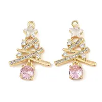 Brass Micro Pave Cubic Zirconia Pendants