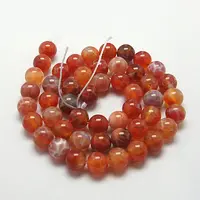 Natural Fire Crackle Agate Beads Strands