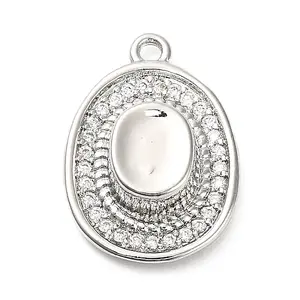 Brass Micro Pave Cubic Zirconia Pendants