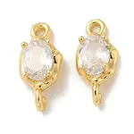 Brass Clear Cubic Zirconia Connector Charms