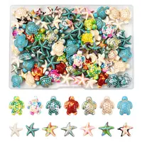 100Pcs 14 Styles Synthetic Turquoise Dyed Beads