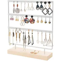 Triple Levels Rectangle Iron Earring Display Stand