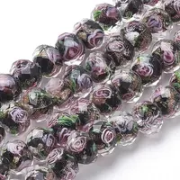 Handmade Gold Sand Lampwork Beads Strands