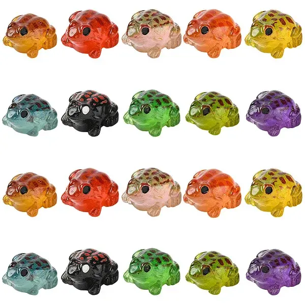 40Pcs 10 Colors Luminous Resin Frog Display Decorations