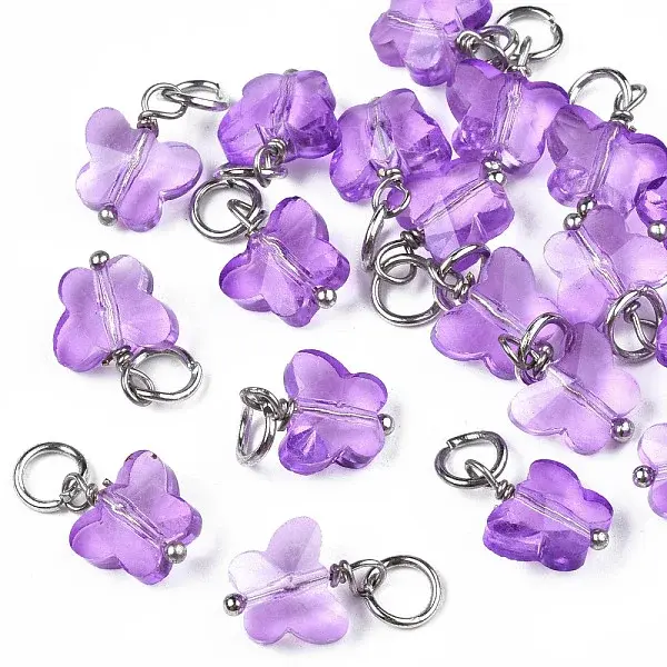 Faceted Transparent Glass Charms