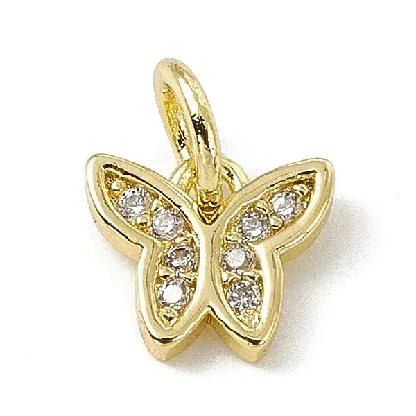 Brass Micro Pave Cubic Zirconia Charms