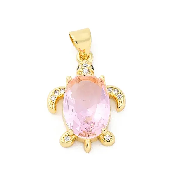 Brass Micro Pave Cubic Zirconia Pendants