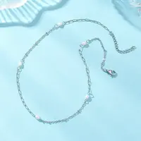 Natural Pearl Rice & 304 Stainless Steel Satellite Chain Paperclip Chain Necklaces for Women