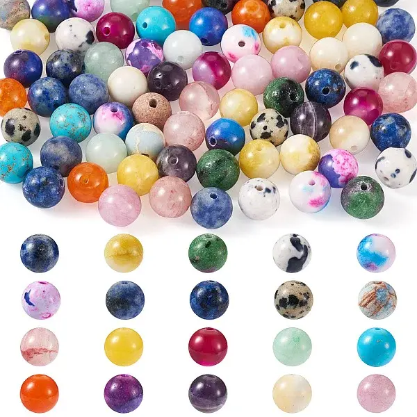 100Pcs 20 Style Natural Mixed Gemstone Beads
