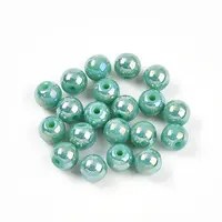 Electroplate Pearlized Glass Pearl Beads