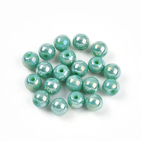 Electroplate Pearlized Glass Pearl Beads