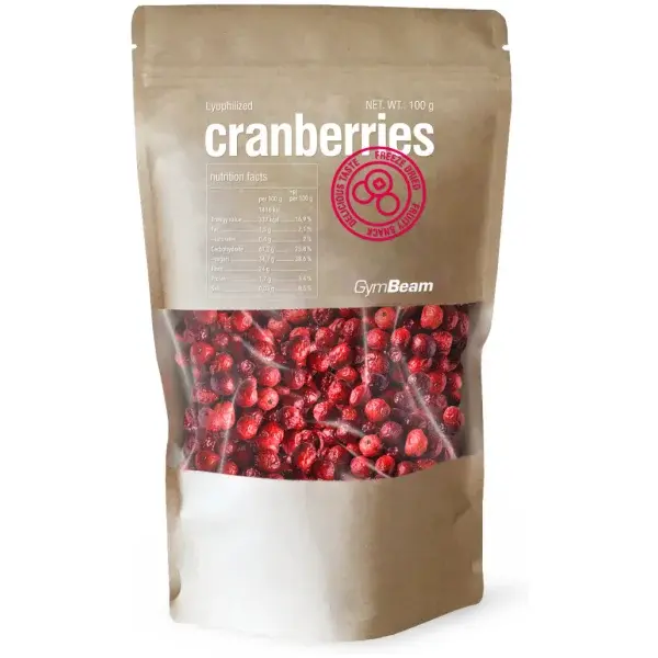 GymBeam LYOFILIZOVANÉ BRUSINKY - 100 G Snack, , velikost