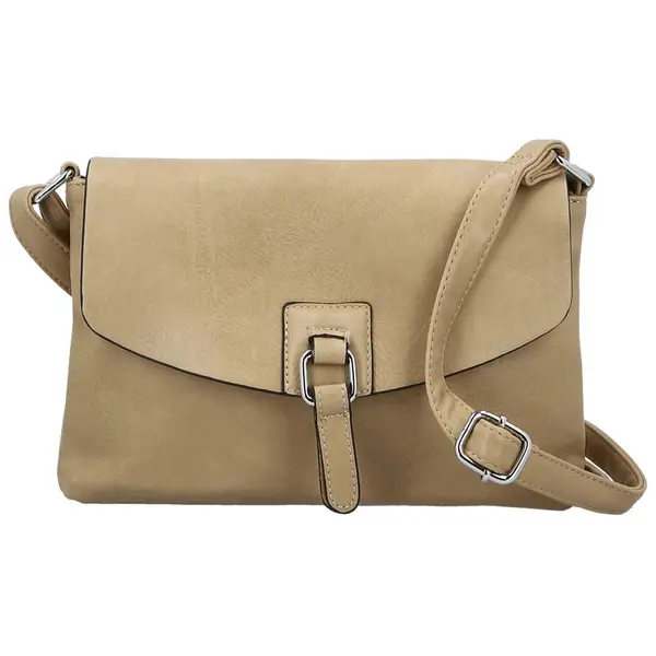 Trendy dámská koženková crossbody kabelka Derika, béžová