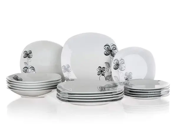 Sada jídelní BANQUET Florea xks - rozbaleno - JEN 5x mělký tal., 5x dezertní tal., 3x hluboké tal.
