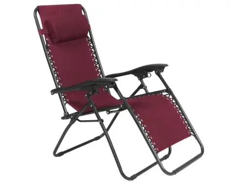 Polohovatelné zahradní křeslo Hannover, červené