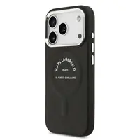 Zadní kryt Karl Lagerfeld PU RSG Logo MagSafe pro Apple iPhone 17 Pro, černá