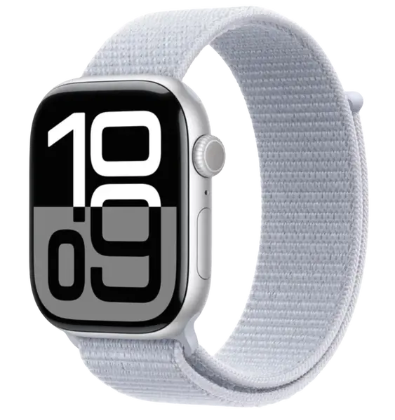 APPLE Watch Series 10 46mm Strieborný hliník s oblačne modrým prevliekacím remienkom