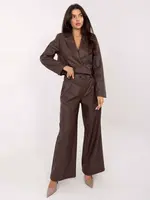 Hnědé business kalhoty