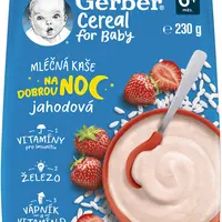 GERBER Cereal mléčná kaše jahodová Dobrou noc 230 g