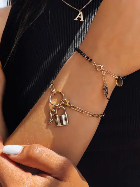Dámska náramková LOCK KEY Farba zlatá DSTREET