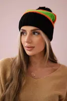 Women's Cap Kinga K297 Black + Orange + Neon Green