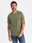 Ombre BASIC men's classic cotton T-shirt - khaki