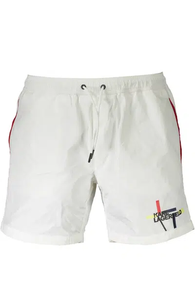 KARL LAGERFELD BEACHWEAR SWIMSUIT BOTTOM MEN WHITE